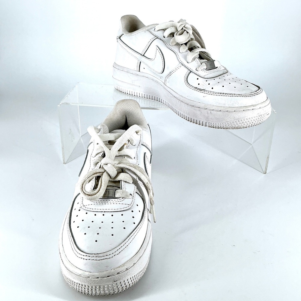 Nike Kids Size 6.5Y 6.5 Y Air Force 1 LE GS White Low Top Sneakers Shoes - Picture 8 of 8
